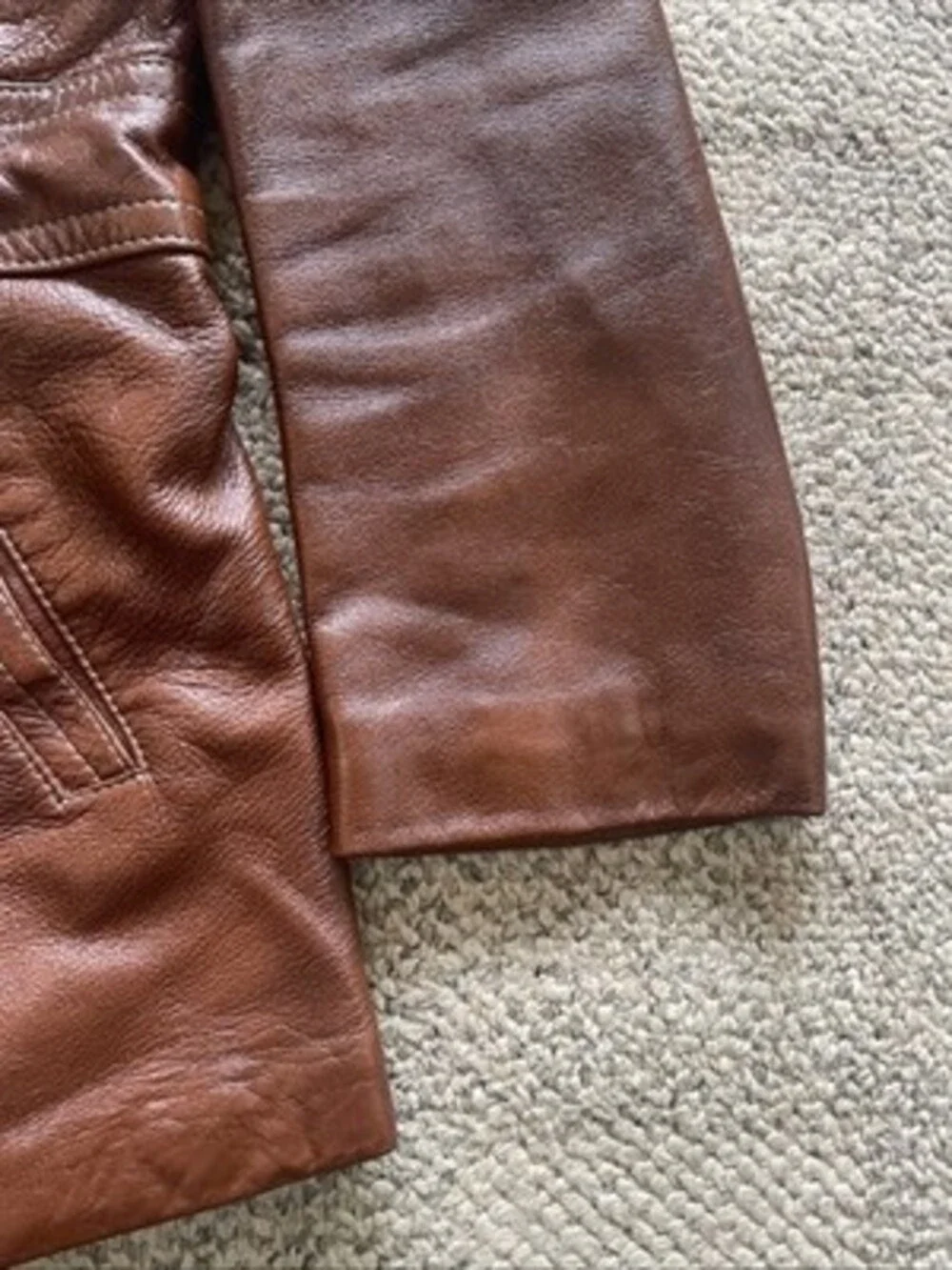 Vintage 70s 100% Cabretta Glove Leather Jacket Blazer Brown Size 44